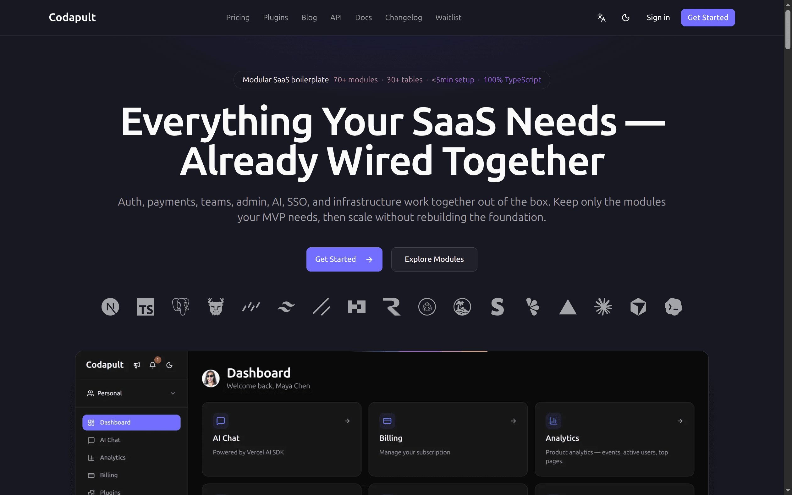 Codapult marketing homepage