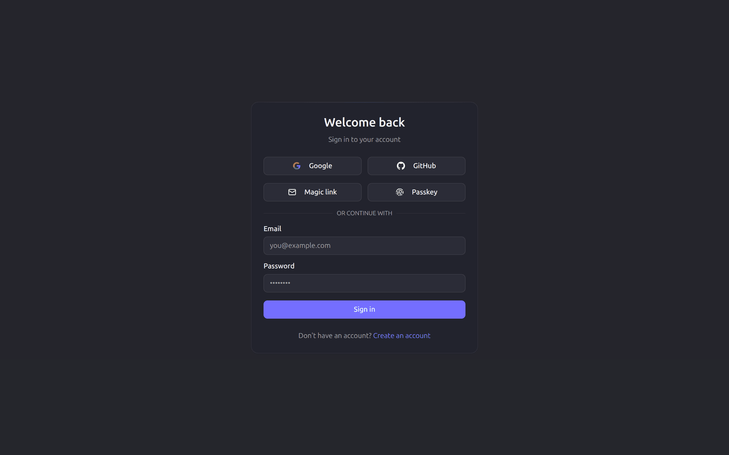 Sign-in page